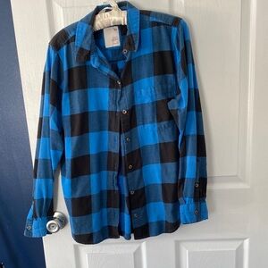 SO Men's Blue and Black Checkered Shirt